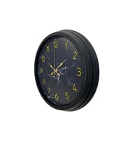 Siyah 40 Cm Mermer Desenli Metal Duvar Saati (Standart)