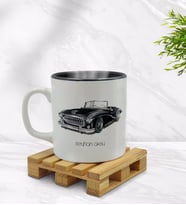 BK Gift Kişiye Özel Retro Otomobil Tasarımlı İçi Siyah Renkli Kupa Bardak Model 1