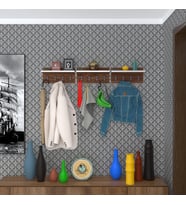 Kenzlife elbise askılığı karayemiş3 cvz 26*114*12 vestiyer portmanto askı askılık 12 adet askı (Karışık)