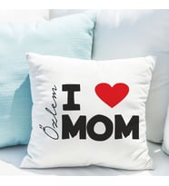 I Love Mom Anne Yastığı Kişiye Özel