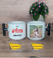 Optisyen Kupa Bardak Fotoğraflı T Siyah Kulplu Tıp Bayramı Hediyesi