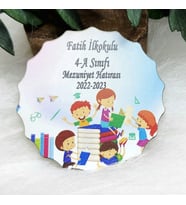 30 Adet Mezunlar Baskılı İlk Okul Ahşap Magnet Mezuniyet Hatırası-