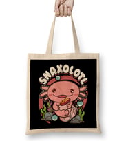 Snaxolotl Funny Axolotl Pun Snacks Desserts Kawaii Bez Çanta Uzun Saplı