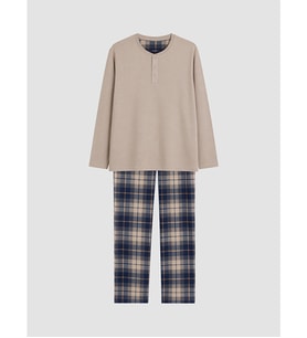 LC WAIKIKI Bej Regular Fit Erkek Pijama Takımı