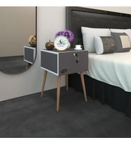 Kenzlife komodin kazuki gri 60*39*39 komidin ahşap ayaklı kitaplık ayakkabılık kapaklı arkalıklı (Karışık)