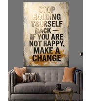 Make A Change Motivasyon Yazısı Dekoratif Kanvas - Mdf Ahşap Tablo