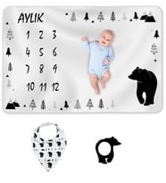 Bebek Hediyesi Aylık Anı Battaniyesi, Hediyelik Erkek Kız Yeni Doğan Baby Shower Doğum Hediye Seti