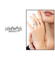 Zirkon Taşlı Taç Tasarım Silver Renk Free Size 925 Ayar Gümüş Kadın Yüzük