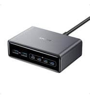 200W USB-C Şarj Cihazı, 6 Bağlantı Noktalı GaN Şarj İstasyonu, Hızlı Şarj, Gümüş - A2683