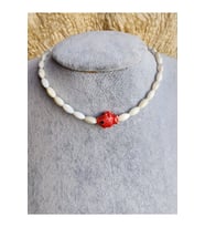 Sedef Choker Kolye Seramik Balıklı