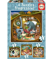 Educa 12+16+20+25 Parça Orman Masalları Kademeli 3-5 Yaş Çocuk Puzzle/Yapboz