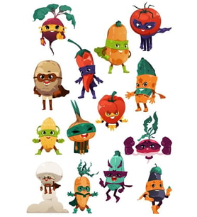 Kahraman Bitkiler Sticker Set1 15 Parça Telefon, Tablet, Defter, Laptop Sticker