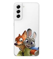 Samsung Galaxy S21 FE Uyumlu Zootropolis Judy & Nick Tasarımlı Şeffaf Telefon Kılıfı