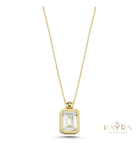 Kuvars Taşlı Altın Kolye AKM06