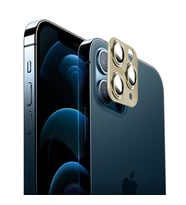 Binano iPhone 12 Pro Max 360 Metal Kamera Koruyucu Retro Gold