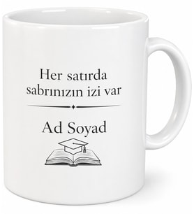 Tez Hocasına Sabrı İçin Teşekkür Eden Yüksek Lisans Kupa Bardak Hediye