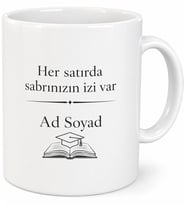 Tez Hocasına Sabrı İçin Teşekkür Eden Yüksek Lisans Kupa Bardak Hediye