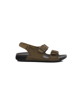 Ayakmod Siyah Erkek Düz Sandalet 80-954 M (Yeşil)