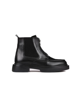 Shoetyle - Siyah Deri, Süet Fermuarlı Erkek Bot 250-085
