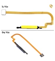Xiaomi Poco M3 Uyumlu Parmak İzi Filmi Sarı Parmak İzi Sensörü Parmak İzi Okuyucu Home Tuşu Flexi
