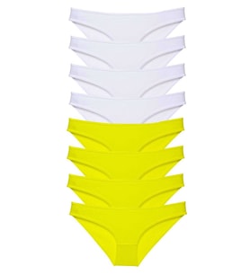 Mulvxbrf Brf02 8 Adet Süper Eko Set Likralı Kadın Slip Külot Sarı Beyaz (Mulvix)