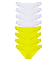 Mulvxbrf Brf02 8 Adet Süper Eko Set Likralı Kadın Slip Külot Sarı Beyaz (Mulvix)