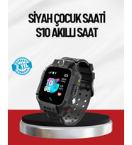 S10 Akıllı Çocuk Saati Siyah Model Çift Yönlü Konuşma Sos
