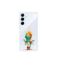 Samsung Galaxy A56 ile uyumlu Splash ahtapot tasarımlı şeffaf silikon kılıf