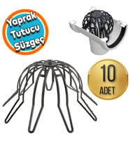 Yaprak Tutucu Ahtapot Oluk Gideri Pislik Tutucu 10 ADET Ahtapot Yaprak Tutucu Ø70-100 lük Pimaş İçin (Düz Siyah)