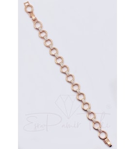Zirkon Taşlı Rose Gold Renk Vıp Çelik Bileklik