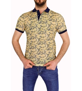 BİGAZZİ ERKEK BASKILI PİKE LYC TSHİRT 3228 (Hardal)