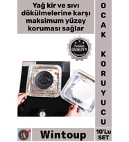 #Folyo Isıya Dayanıklı Alüminyum Kare Yuvarlak Leke Tutmaz Mutfak Seti Folyo Ocak Koruyucusu 10'lu