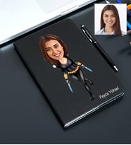 Kişiye Özel Süper Kadın Tasarımlı Karikatür Defter Ve Kalem Seti 81