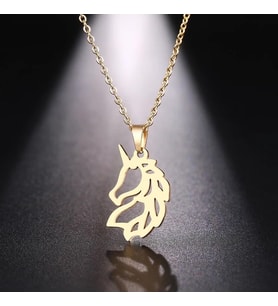 Unicorn Model Gümüş Kadın Hediyelik Gold Kolye