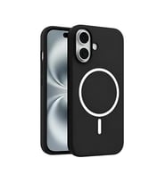 Coverzone ?phone 16 ile Uyumlu Kadife ?� Y�zeyli Premium Silikon K?l?f MagSafe ile Uyumlu Kablosuz ?arj Destekli Darbe Emici Yumu?ak Dokulu Koruma Tasar?ml? Telefon K?l?f? Siyah