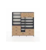 Arges Gardrop 17 Raflı 6 Çekmeceli 3 Kapaklı 220x30x243 Antrasit-Çam