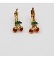 Gold Vip Vintage Tasarım Küpe Taşsız Kiraz (Gümüş)