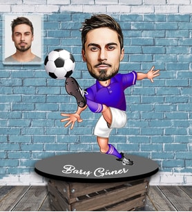 Kişiye Özel Futbolcu Karikatürlü Ahşap Biblo Bay-2-Eco
