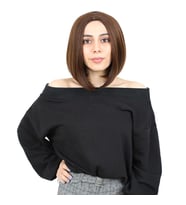Kahkülsüz Düz Kısa Fiber Sen Peruk / Kahve Karamel