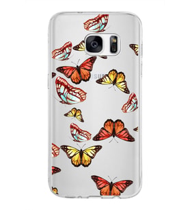 PrintiFy Samsung Galaxy S7 ile Uyumlu 1mm Slim Fit Water Color 2 Baskılı Şeffaf  Kılıf