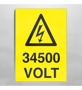 34500 Volt Uyarı Levhası 60x90cm (Karışık)