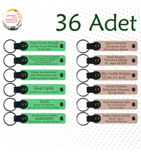 F Yeşili & Pudra, Şirket Yıl Dönümüne Değer Katan Hediye, 36’lı Set, İsim Yazılabilir Anahtarlık