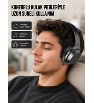 Kablosuz Bluetooth Kulaklık 5.0 18 Saat Kullanım Dinamik Sürücü Siyah Yeni Nesil