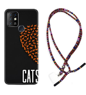 INFINIX Hot 8 9 10 11S Hot 10 Play 10T Kılıf Boyun Asklı Rasta Silikon Cats 1792