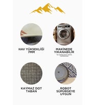 Modern Desenli Dijital Baskı Kaymaz Taban Halı H1096 (Çok Renkli)