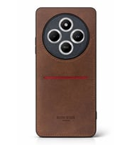Redmi 14C Kartlıklı Rich Boss Lüx Deri Kılıf Koyu Kahve
