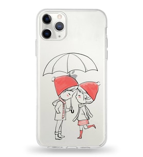 Apple iPhone 11 Pro Uyumlu Kapak Aşk Tasarımlı Şeffaf Silikon Kılıf