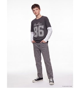 LCW Kids Gri Loose Fit Erkek Çocuk Jean Pantolon