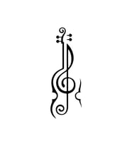 Sol Anahtarı Ve Gitar Müzik Duvar Dekor Sticker 35 X 120 Cm