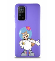 Xiaomi Mi 10T Pro Soft Premier Kapak Sandy Tasarımlı Silikon Kılıf - Mor (Şeffaf)